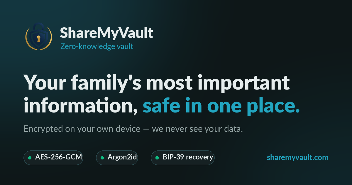 Vault Count ShareMyVault — The vault your family can count on